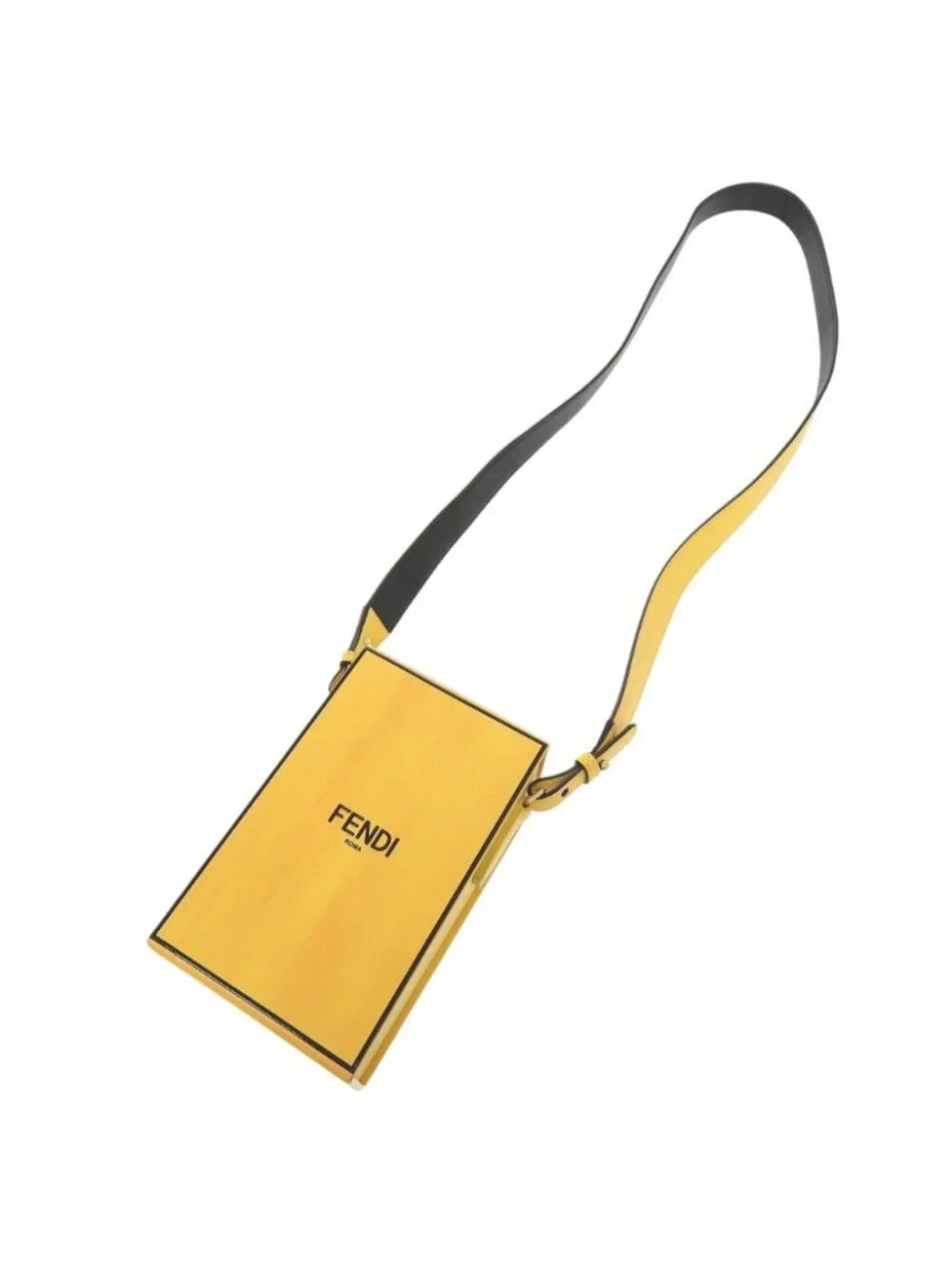 Fendi Vertical Box Leather Yellow Shoulder Bag